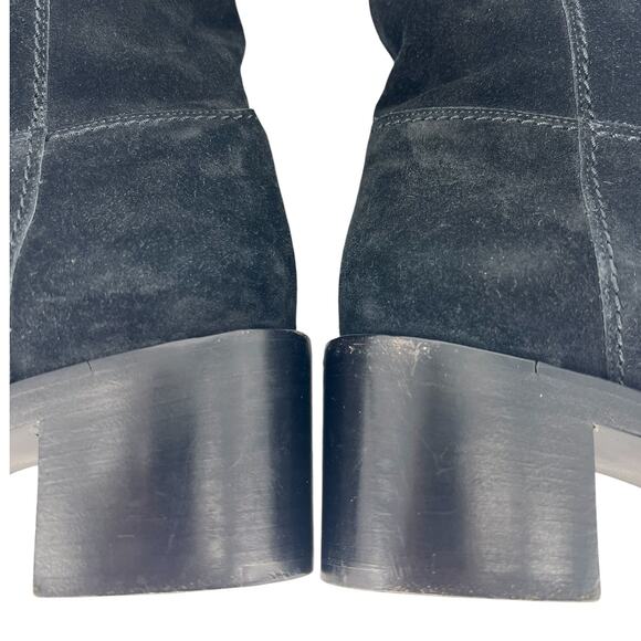 Gucci Soho Black Suede Over-The-Knee Boots GG Logo Size 40.5 / US 10.5 - Picture 12 of 16